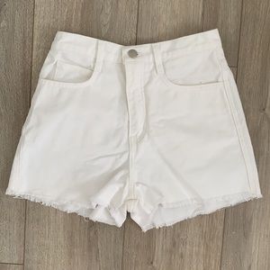 American Apparel White Denim Shorts